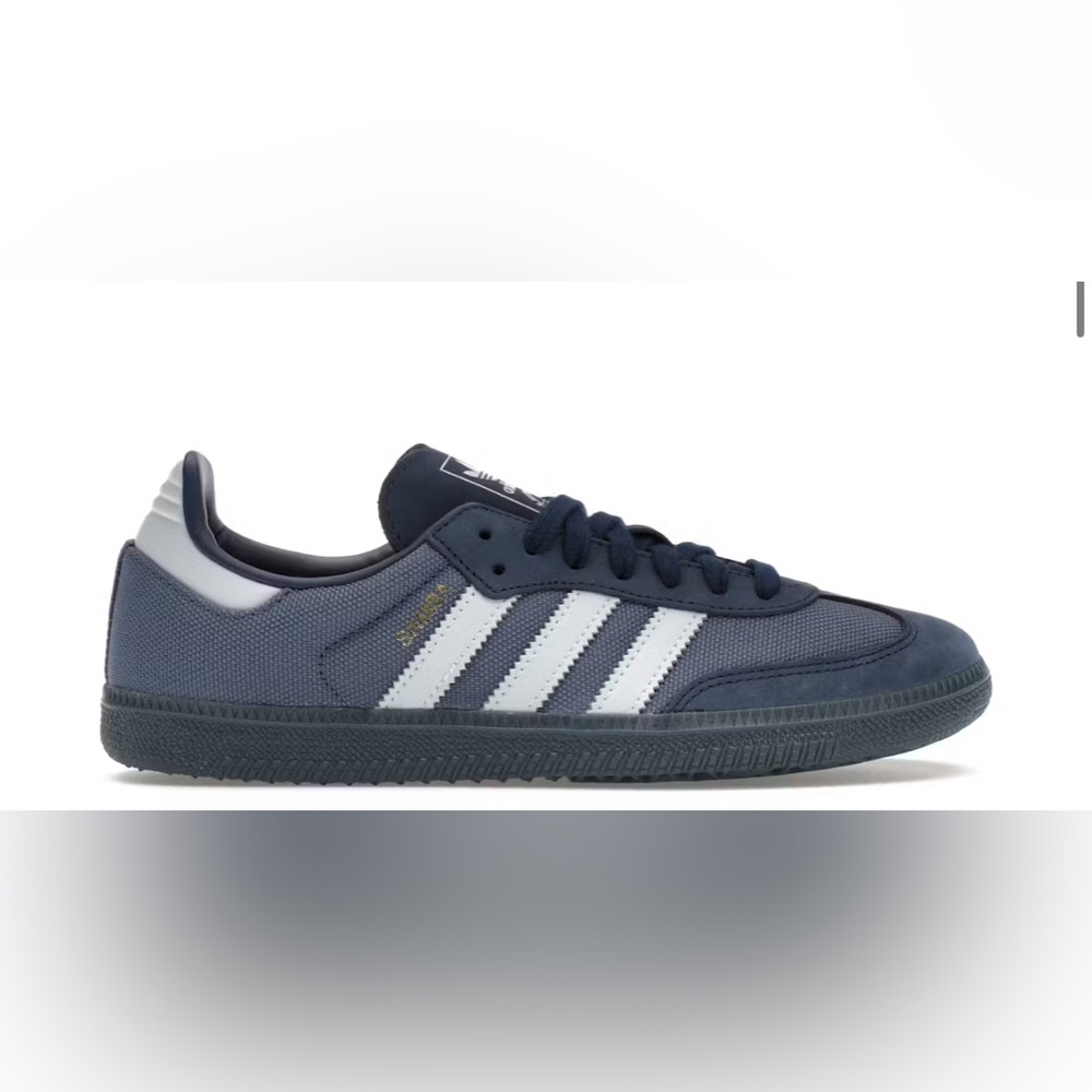 navy blue adidas sambas og